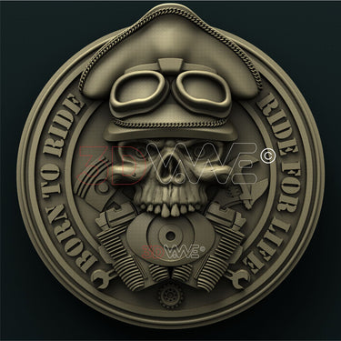 BIKER SKULL 3D STL 3DWave